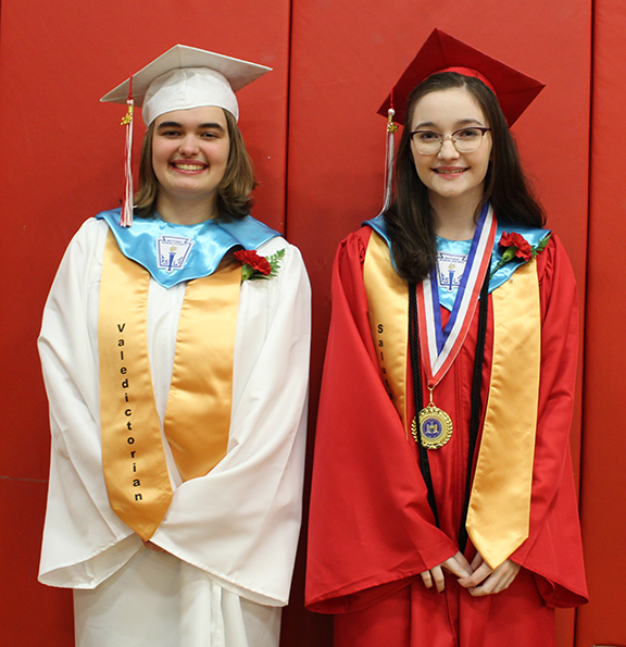 graduation22 Two students pose for aphoto